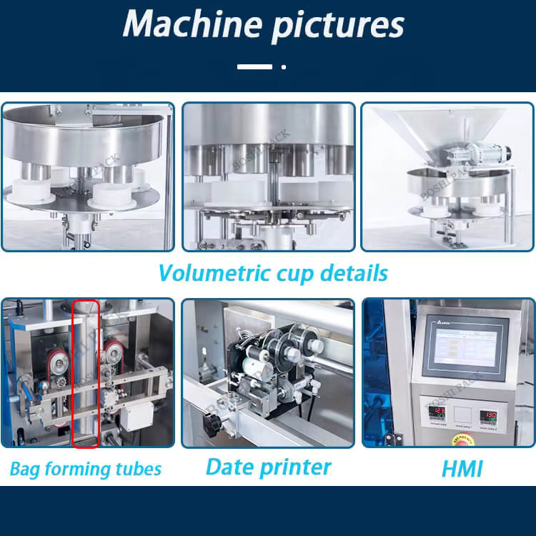 Automatic Weighing 100g 150g 200g 250g Granule Sugar Salt Packing Machine (4)